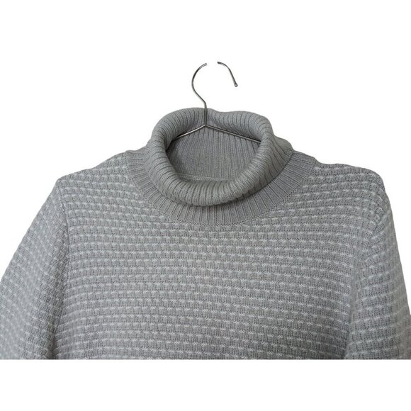 New with Tags Jcrew Soft Stretchy Women's Textured Turtleneck Sweater SZ L Grey - Picture 2 of 9